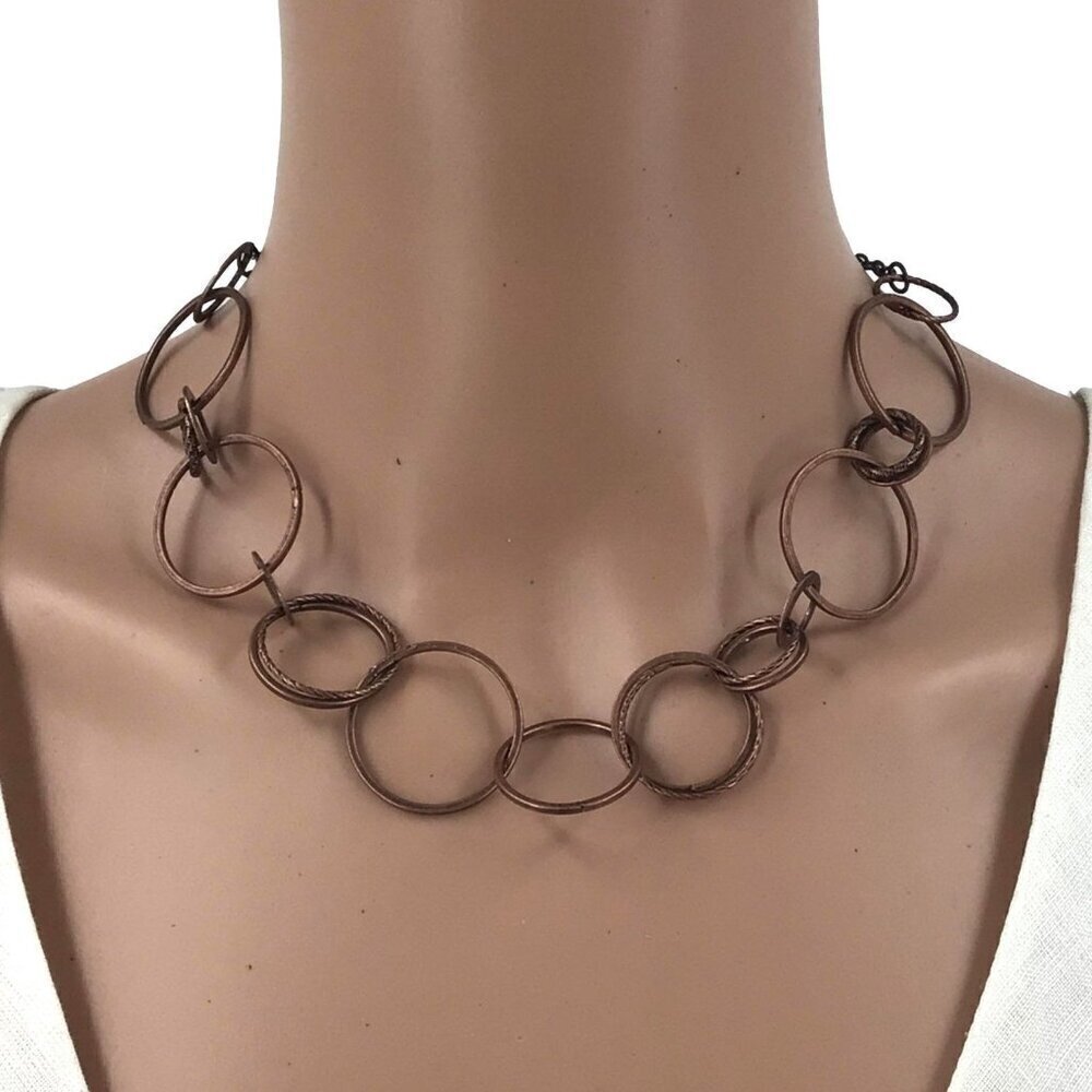 Paparazzi Follow The Ring Leader Necklace Earrings Set Copper Color New